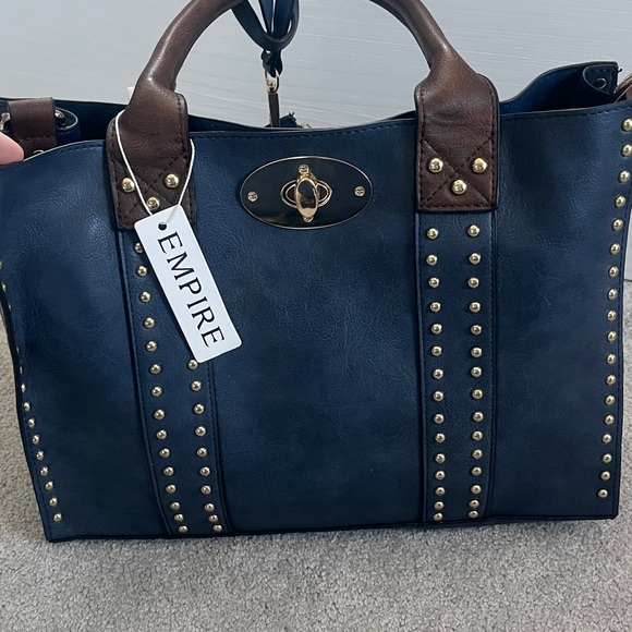 Empire Navy Blue Women's Bag Set-Tote,Purse and Card holder or coin purse - Picture 4 of 16